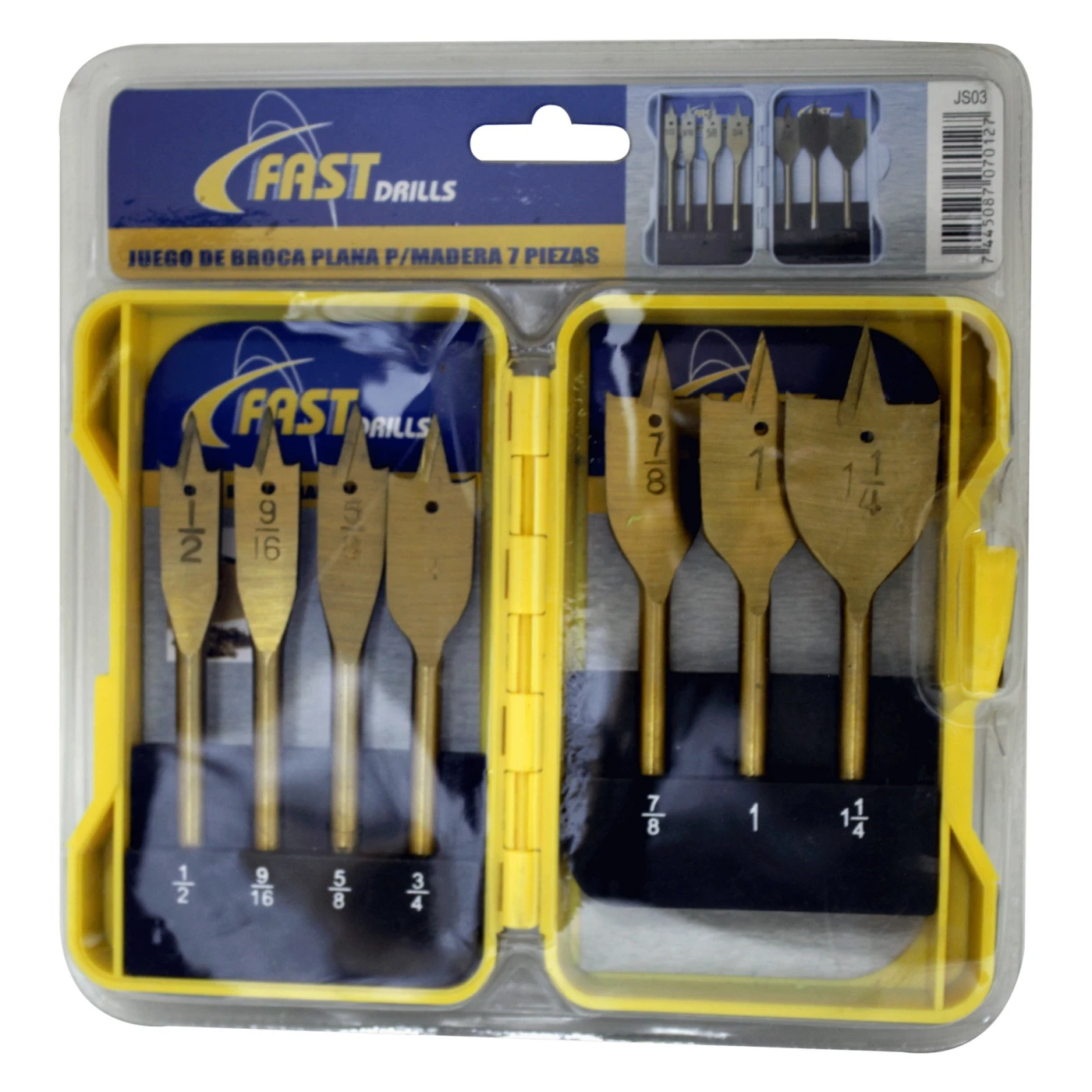 JUEGO DE BROCAS PALETA EN TITANIUM 7 PIEZAS