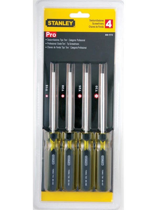 JUEGO DE DESARMADORES TIPO TORX PROFESIONAL T15 - T20 - T25 - T30