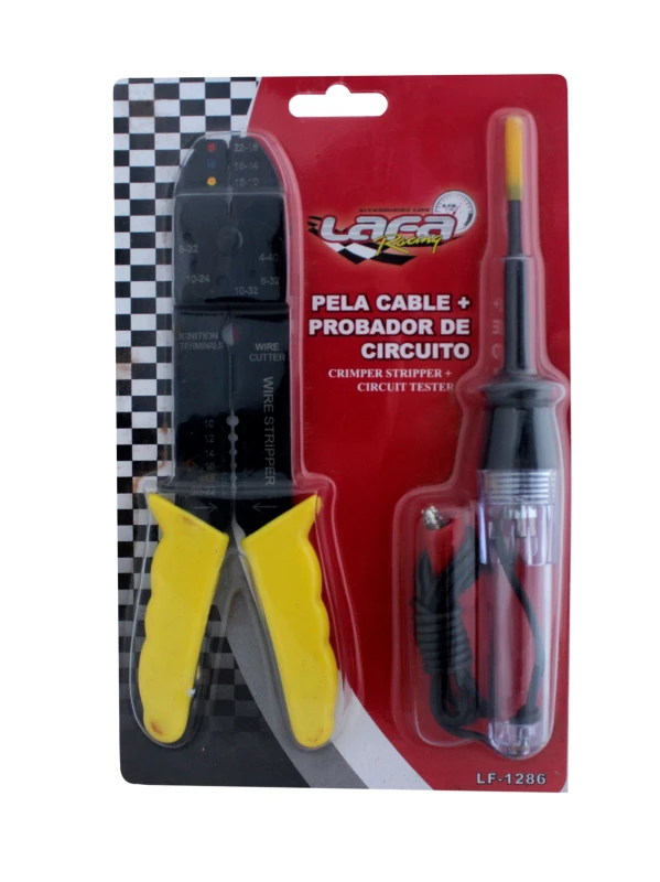 KIT DE ALICATE PELA CABLE Y PROVADOR DE CORRIENTE