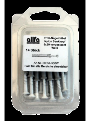 EXPANDER DE NYLON CON TORNILLO BLANCO