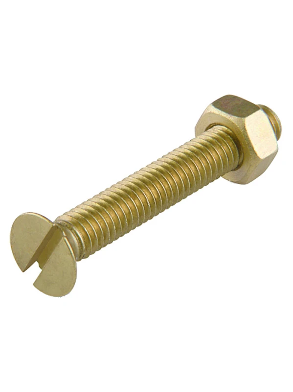 TORNILLO ESTUFA CABEZA PLANA BRONCE EN PULGADAS