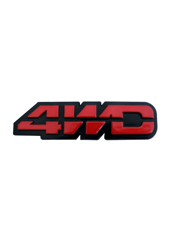EMBLEMA PALABRA 4WD LETRAS ROJAS