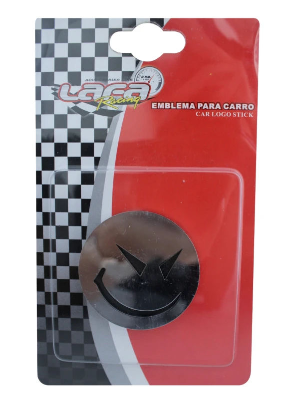 EMBLEMA CROMADO CARA FELIZ