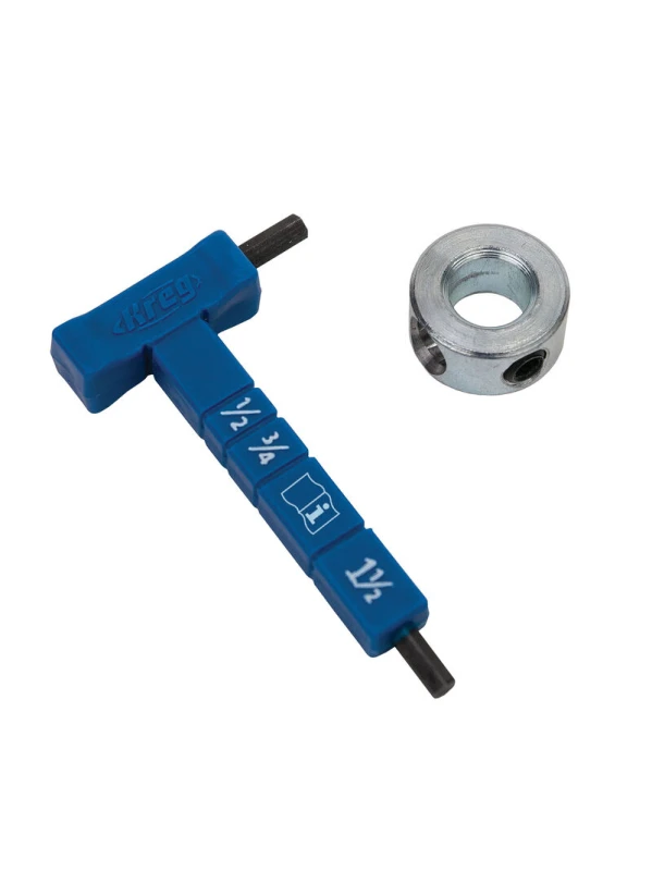 KREG JUEGO DE LLAVE HEXAGONAL MANÓMETRO ESPESOR MATERIAL Y COLLAR TOPE AJUSTE FÁCIL