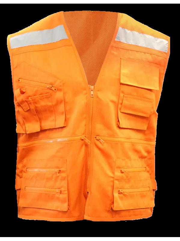 STEELPRO CHALECO GEOLOGO NARANJA POPLIN ALASKA CON CINTA