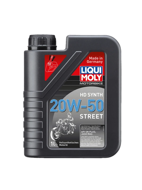 ACEITE SINTETICO PARA MOTOR 4T MOTOCICLETA HD SYNTH 20W-50 STREET 1 LITRO