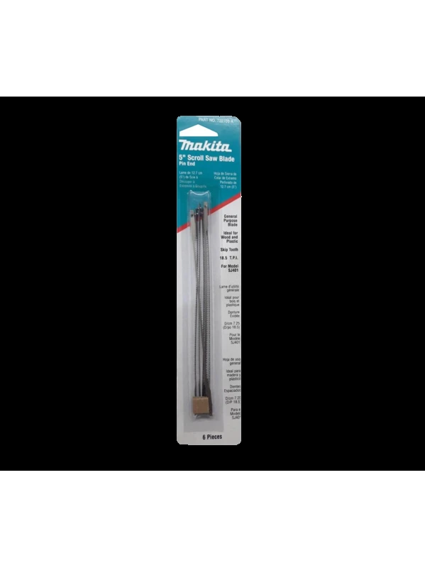 HOJA PARA CALADORA SJ401 DELGADA CON PIN 5" , 18.5 DIENTES X PULGADA, PAQUETE DE 6 UNIDADES 722100-A