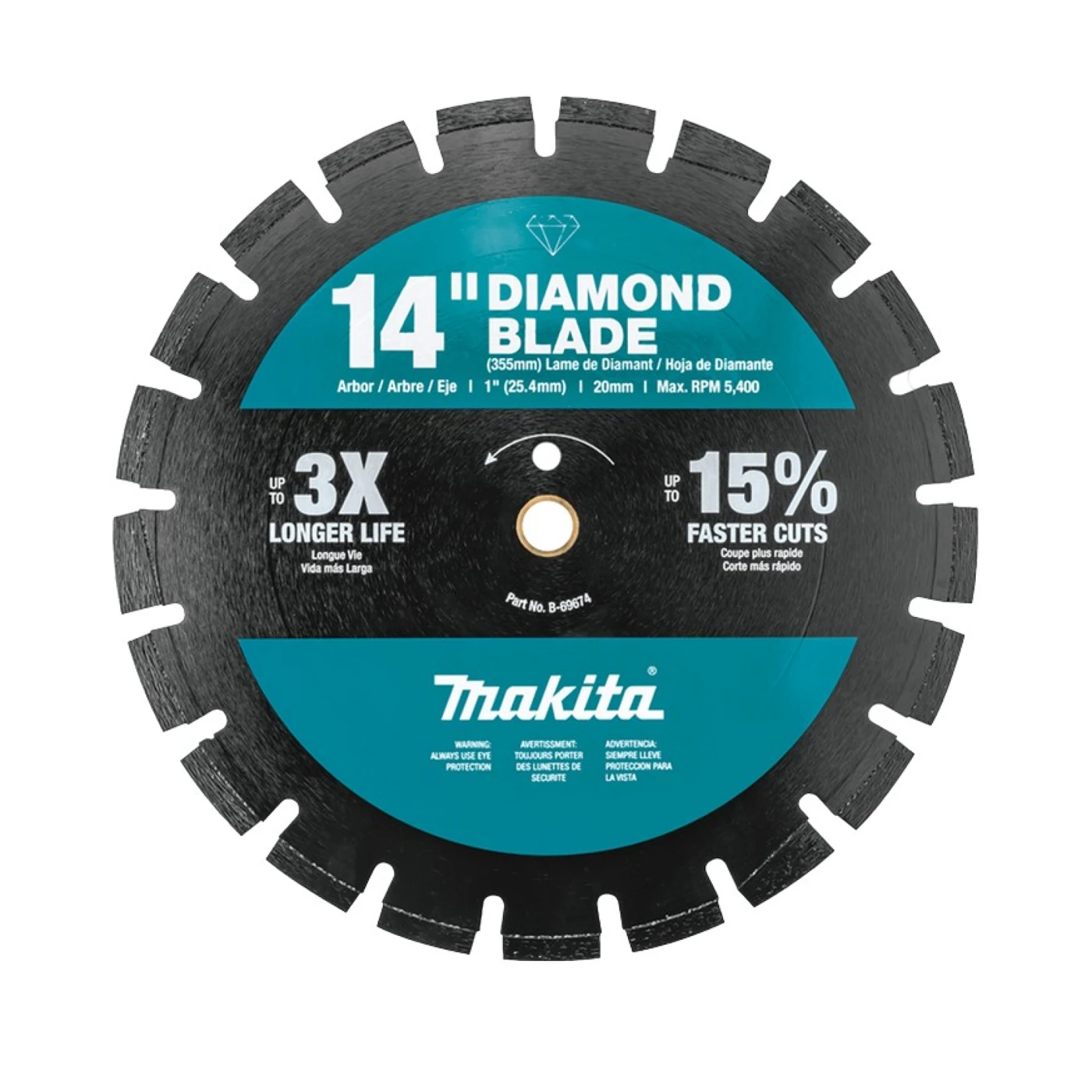 DISCO DIAMANTADO SEGMENTADO 14" EJE 1"(20MM) B-69674