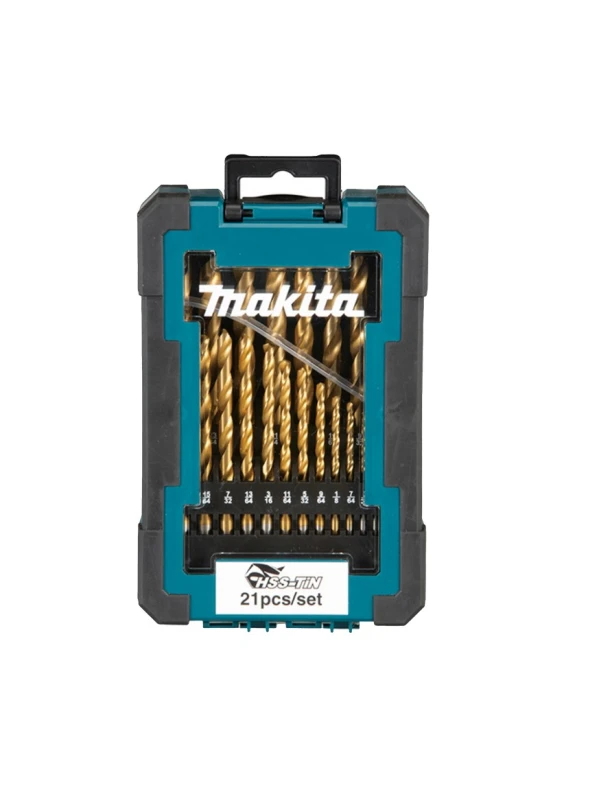 JUEGO DE 21 BROCAS DE ALTA VELOCIDAD DE TITANIO PARA METAL 1/16" - 3/8" D-72447