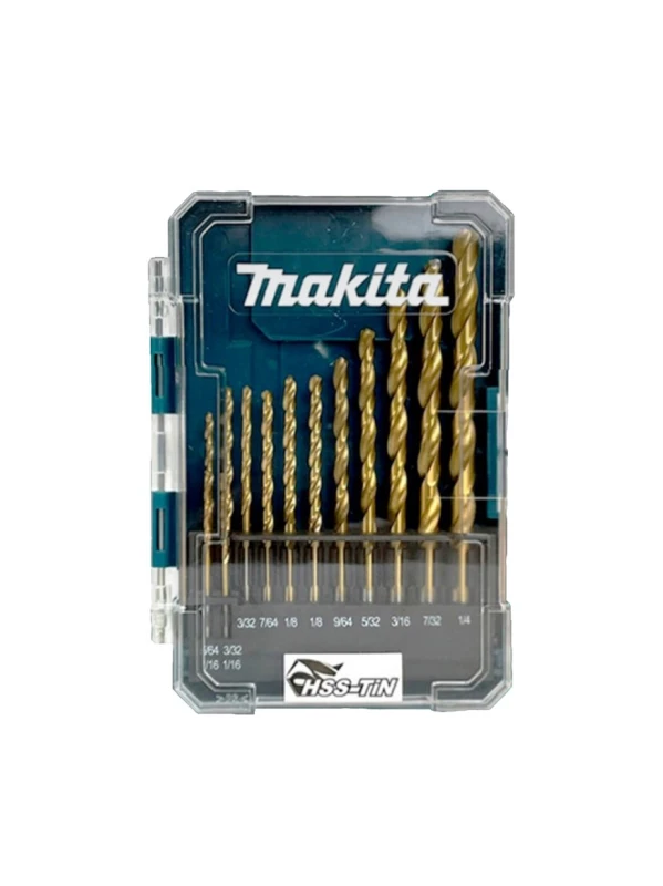 JUEGO DE 13 BROCAS ESTANDAR HSS-TITANIO 1/16" - 1/4" D-72908