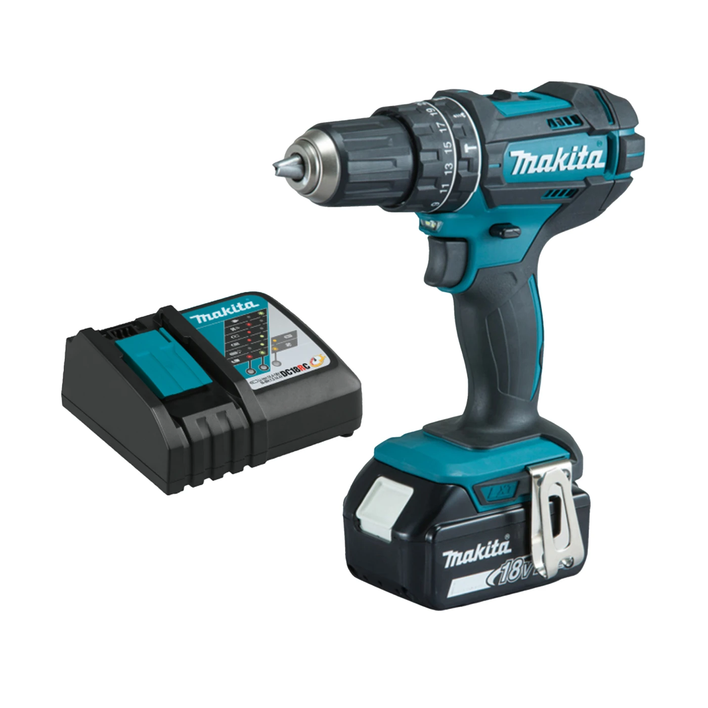 TALADRO CHUCK 1/2" A BATERIA XPT 18V 62NM 1900RPM CON CARGADOR + 1 BAT 3AH ( DHP482 )