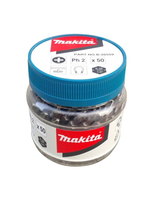 RECIPIENTE CON 50 PUNTAS PHILLIPS PH2 2'' (50MM) ( B-26559 )