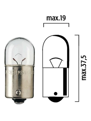 BOMBILLO R5W 12V 5W BA15S
