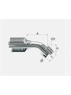 HEMBRA GIRATORIA A 45° METRICA CONO 24° ( FKRUL45T ) ( HEMBRA DIN LIGERA )