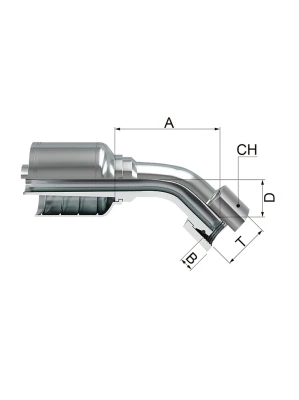 HEMBRA GIRATORIA A 45° METRICA CONO 24° SERIE PESADA ( FKRUS45T ) ( HEMBRA DIN PESADA )