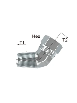 MACHO NPT - HEMBRA GIRTORIA NPT A 45° ( H60TA )