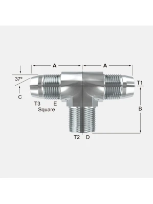UNION MACHO TEE JIC - MACHO NPT ( H845-FS )