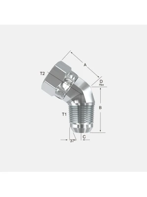 MACHO JIC - HEMBRA JIC GIRATORIA A 45° ( H889-FS )