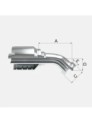 FLANGE A 45° ESTILO CATERPILAR PARA MANGUERA DE 6 MALLAS ( FHPHC45 )