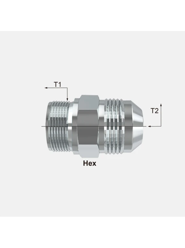 ADAPTADOR MACHO JIC 37º X MACHO BSP ( H903-FS )