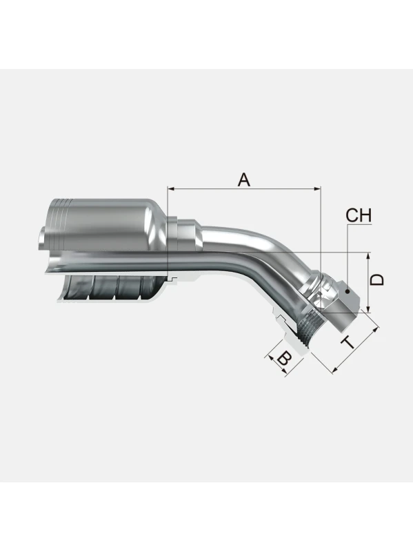 CONEXIÓN GIR. HEMBRA GIRATORIA A 45°JIC 37° 1/2X1/2 (3/4-16) FJ08-08FJ45T